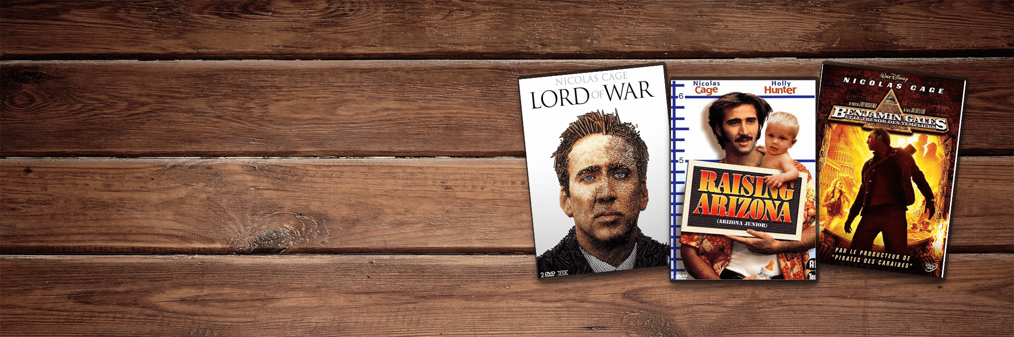 icone avec trois films de nicolas cage lord of war arizona junior benjamin gates