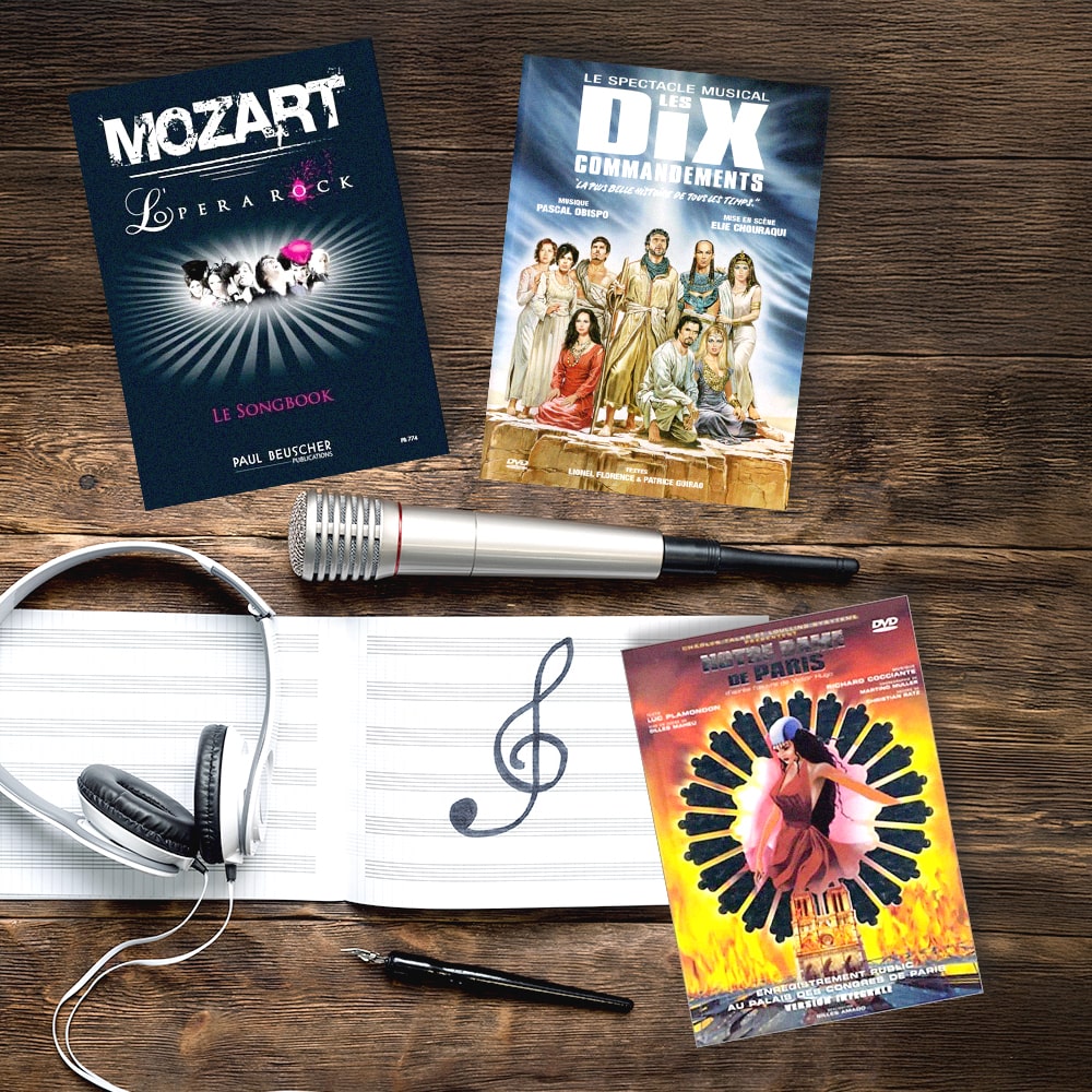 films de mozart l'opera rock, les dix commandements, notre dame de paris