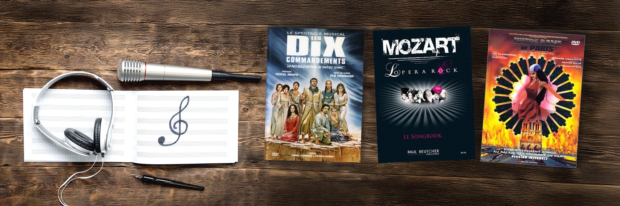 films de mozart l'opera rock, les dix commandements, notre dame de paris